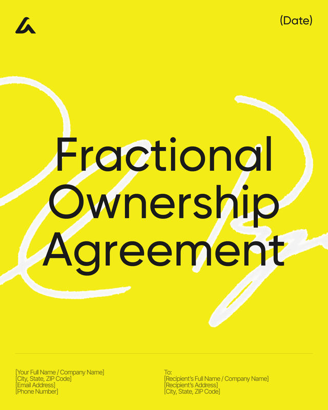 Fractional Ownership Agreement Template
