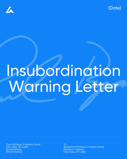 Insubordination Warning Letter