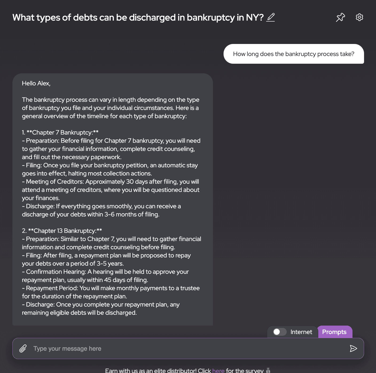 Example request