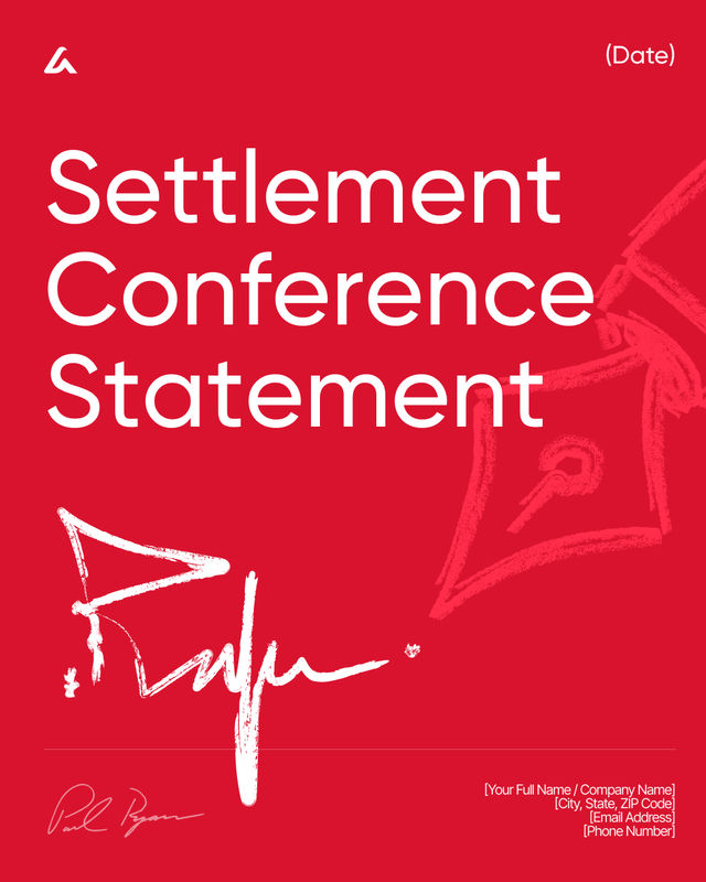 Settlement Conference Statement Template: Dispute and Resolution