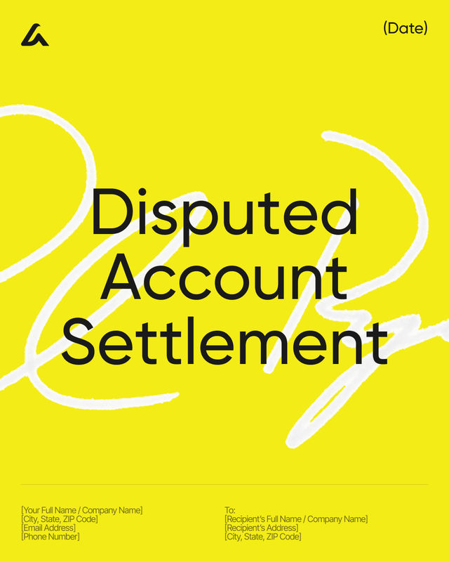 Disputed Account Settlement Template: Release & Payment