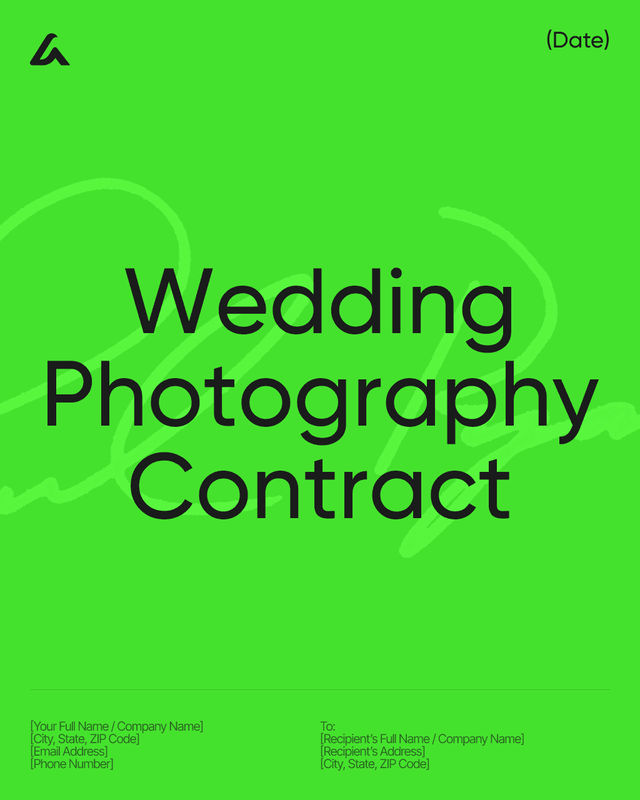 Wedding Photography Contract Template: Fees and Coverage Terms