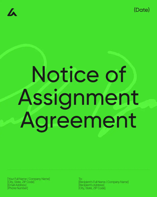 Notice of Assignment Agreement Template