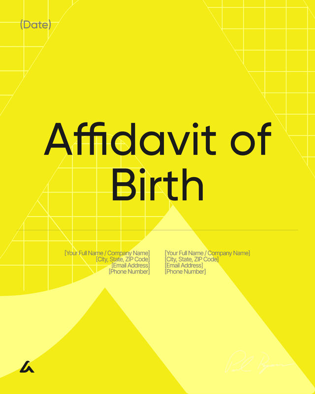 Affidavit of Birth Template: USCIS + No Birth Certificate Sample