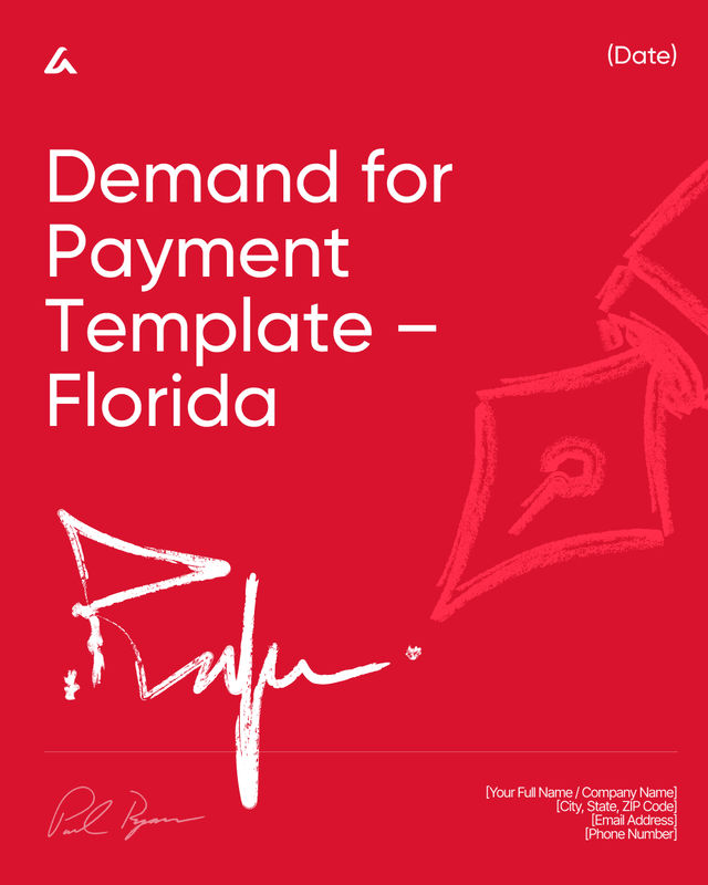 Demand for Payment Letter: Due Amount Template – Florida