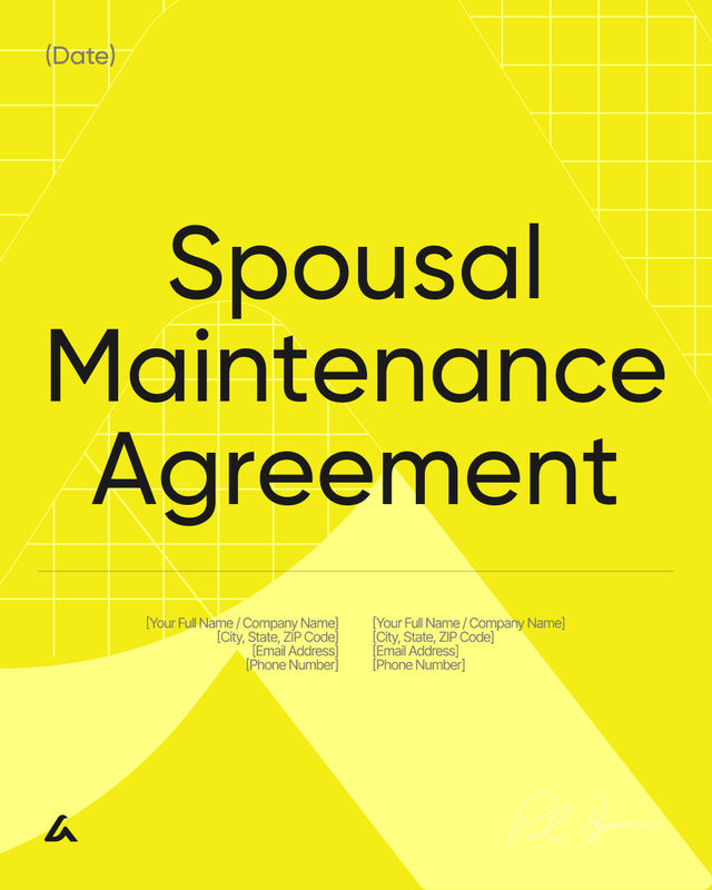 Spousal Maintenance Agreement Template: Support & Duration