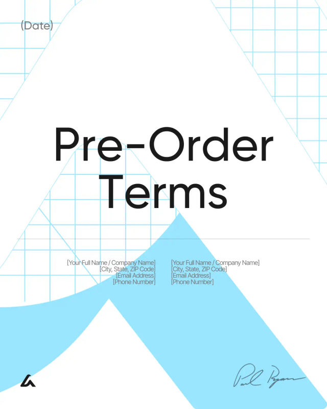 Pre-Order Terms Template