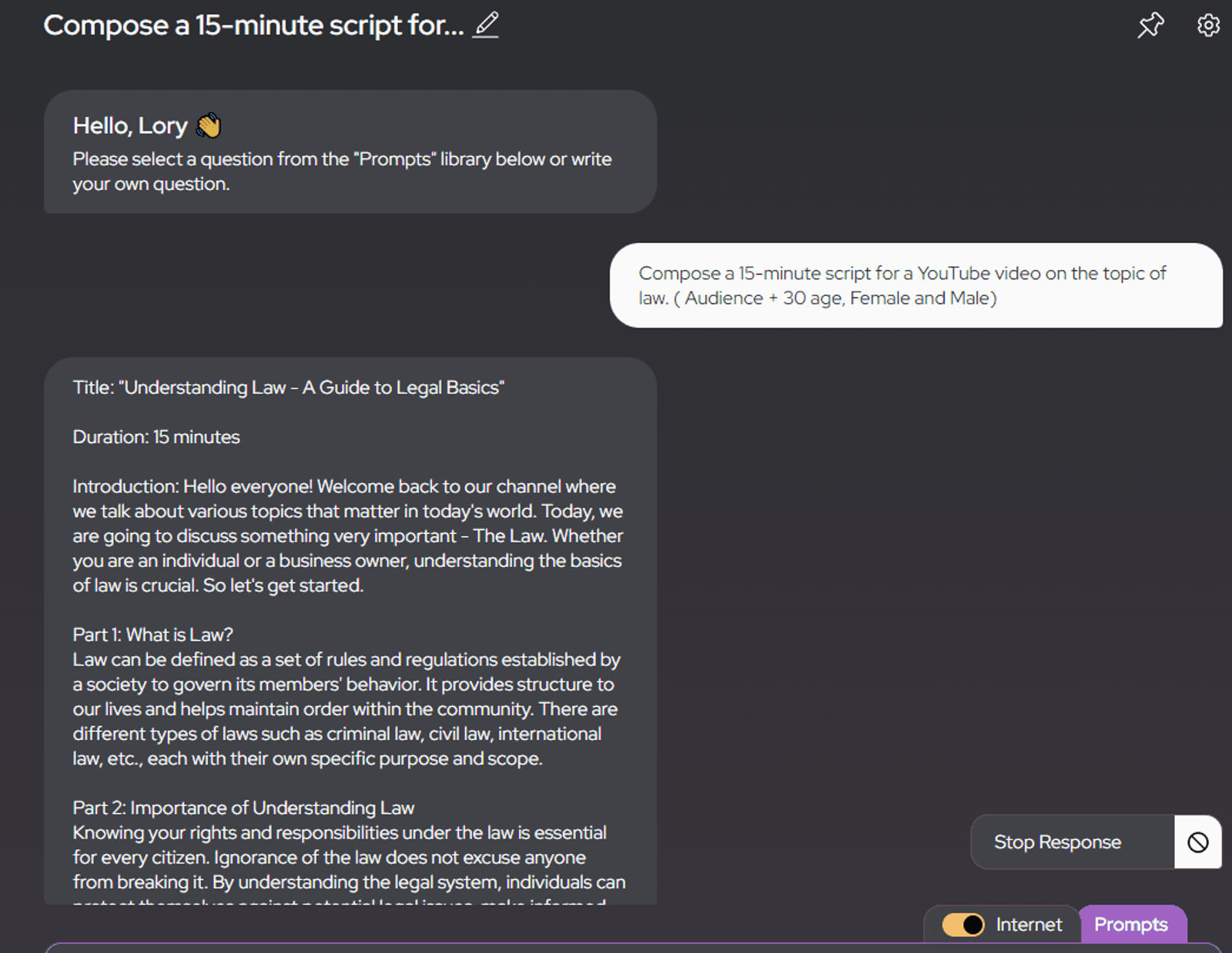 Ai lawyer is answering 