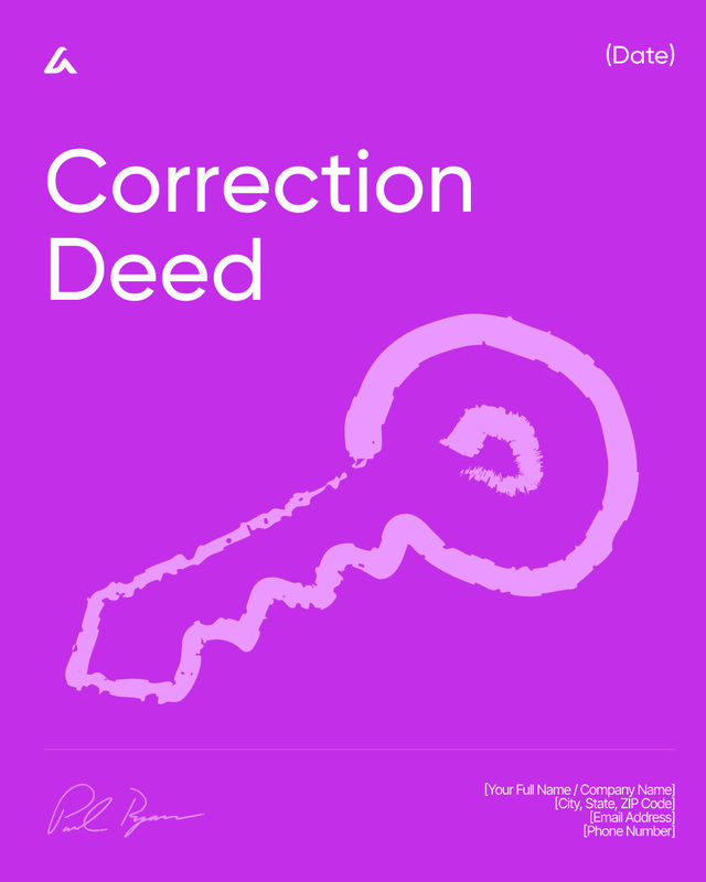 Correction Deed Template: Property Description and Title Fix