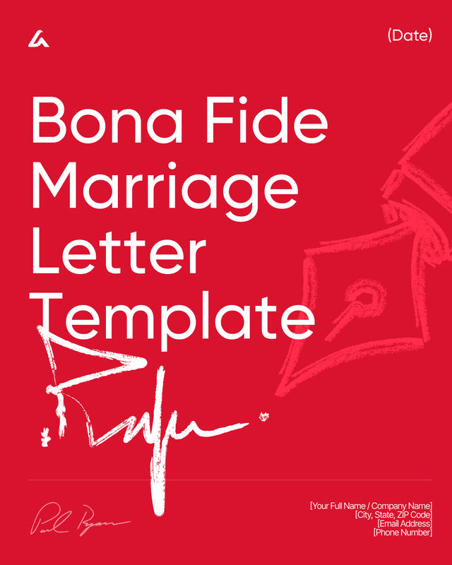 Bona Fide Marriage Letter Template: USCIS Affidavit Sample