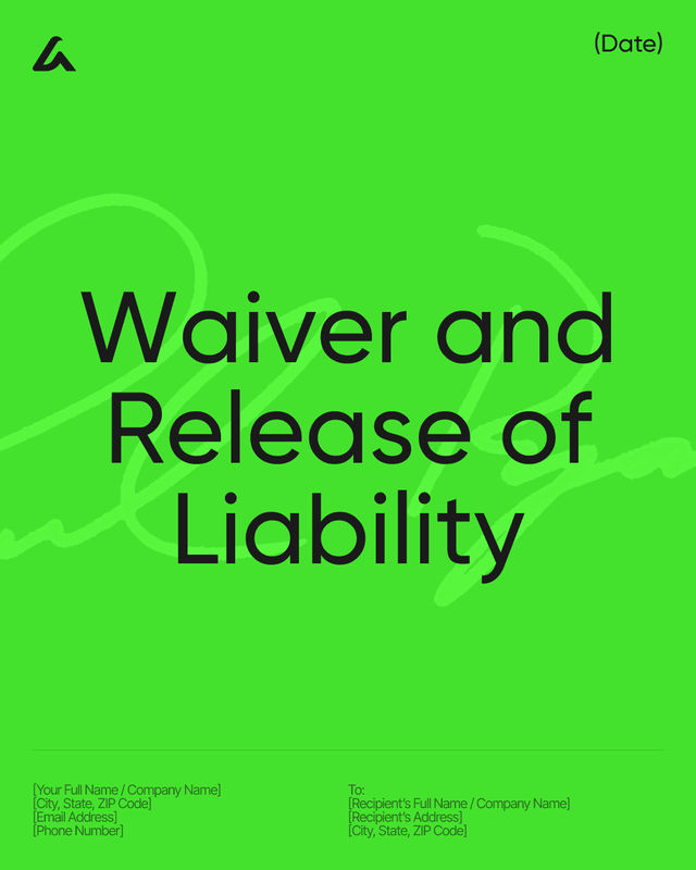 Waiver and Release of Liability Template: Assumption of Risk