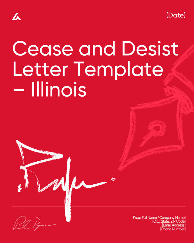 Cease and Desist Letter Template: Claims & Deadline Illinois