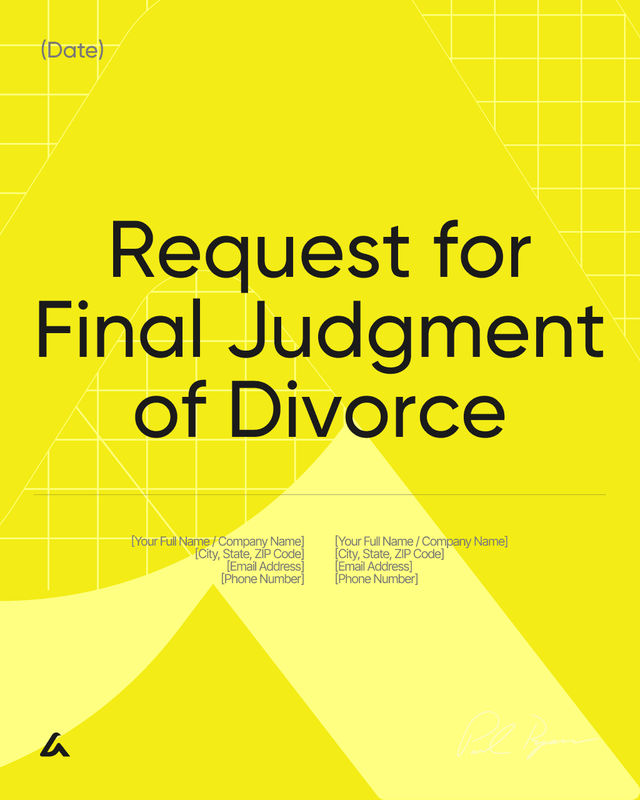 Request for Final Divorce Judgment Template: Filing & Forms