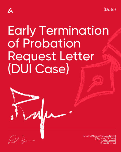 Early Termination of Probation Request Letter (DUI Case) Template