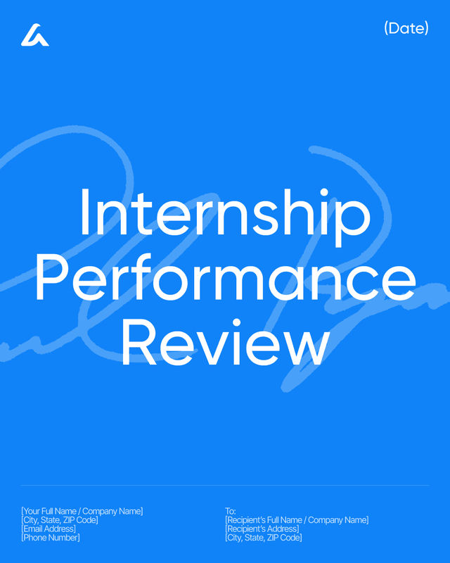 Internship Performance Review Template: Skills and Progress
