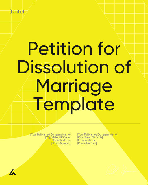 Petition for Dissolution of Marriage Template
