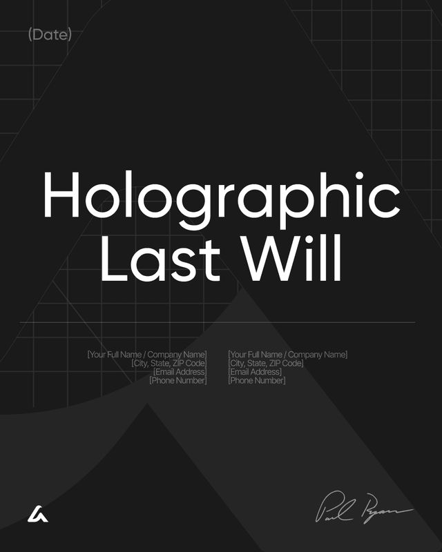 Holographic Last Will Template: Rules and Signature Details