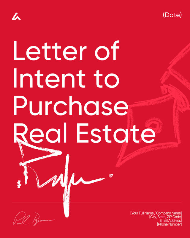 Letter of Intent to Purchase Real Estate Template