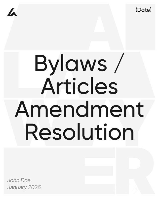 Bylaws / Articles Amendment Resolution Template