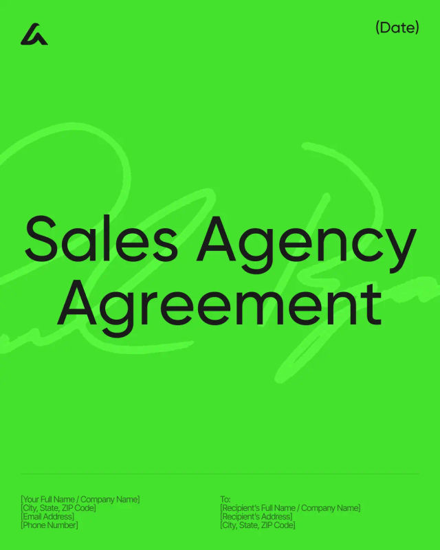 Sales Agency Agreement Template