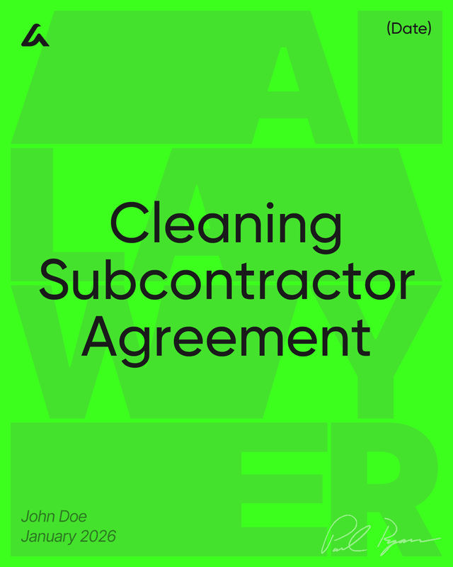 Cleaning Subcontractor Agreement Template