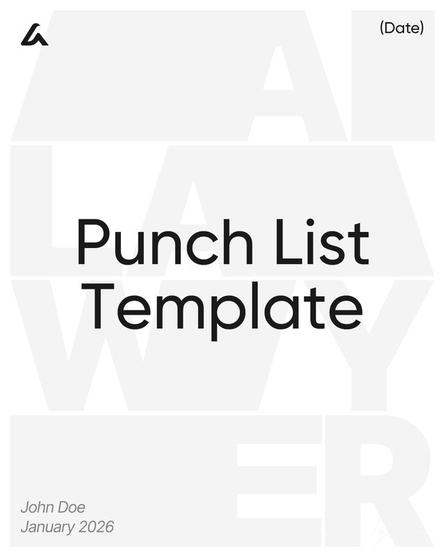 Punch List Template: Tasks, Defects and Repair Deadlines