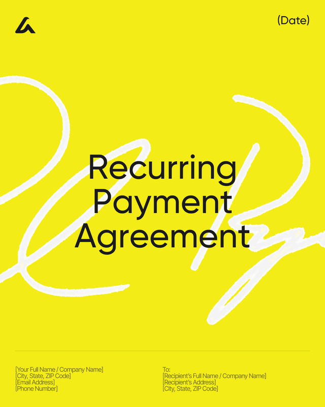 Recurring Payment Agreement Template: Automatic Charges & Terms