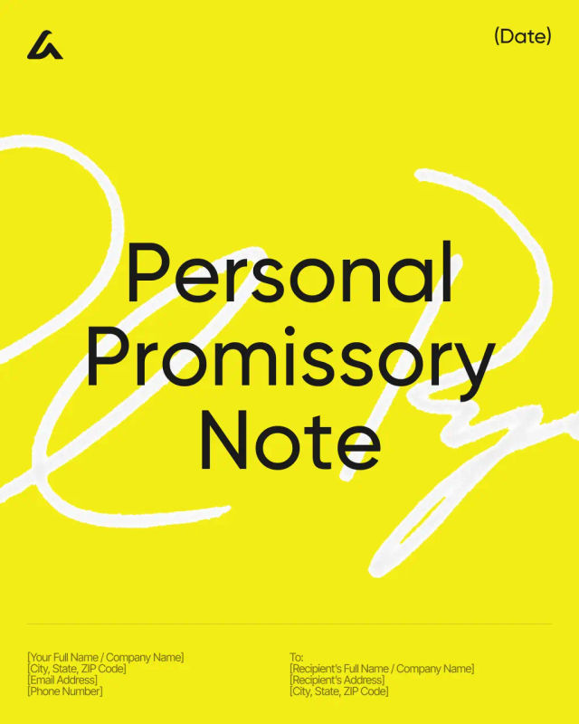 Personal Promissory Note Template: Repayment Terms & Default