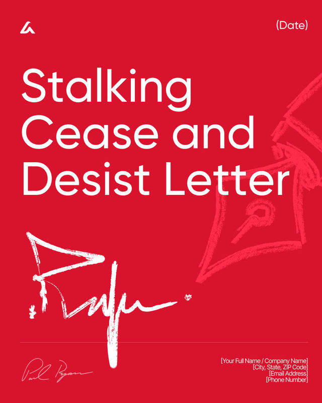 Stalking Cease and Desist Letter Template: Contact Notice