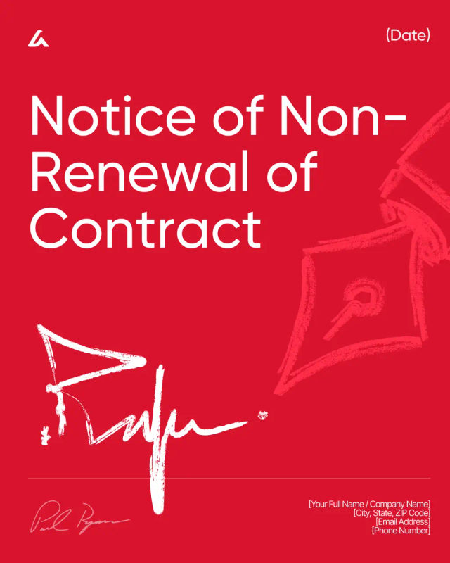 Notice of Non-Renewal of Contract Template