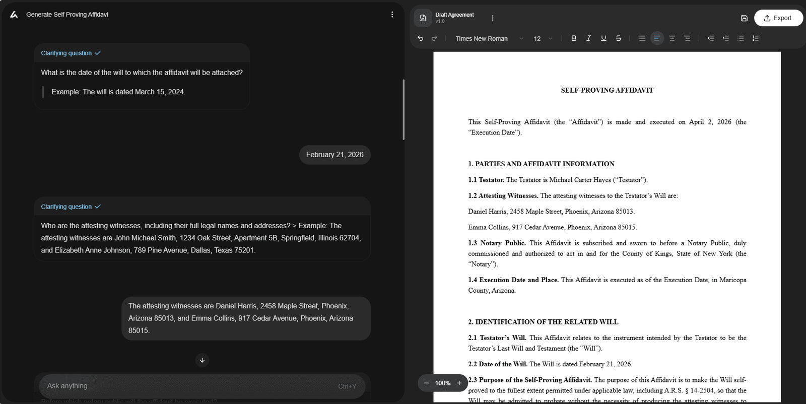 Self-Proving Affidavit Template 2026: Free Download + AI Help