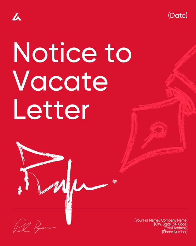 Notice to Vacate Letter Template