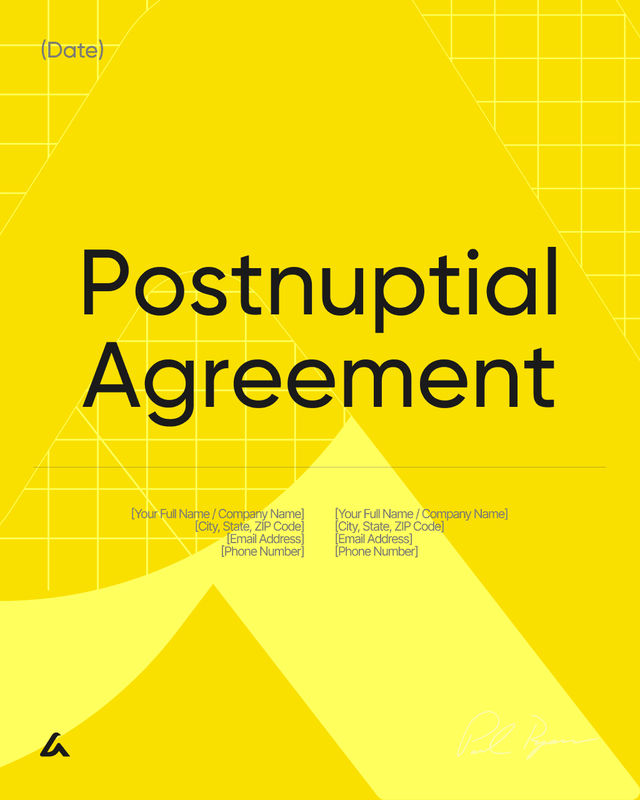 Postnuptial Agreement Template: Assets, Debts & Spousal Support
