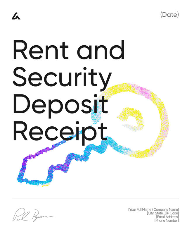 Rent & Security Deposit Receipt Template: Payment Proof