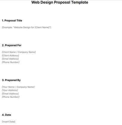 Web Design Proposal Template