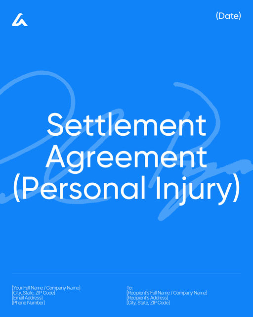 Settlement Agreement (Personal Injury)