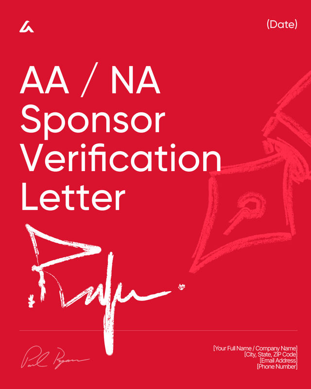 AA/NA Sponsor Verification Letter Template: Meeting Dates