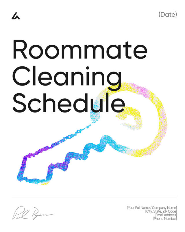 Roommate Cleaning Schedule Template