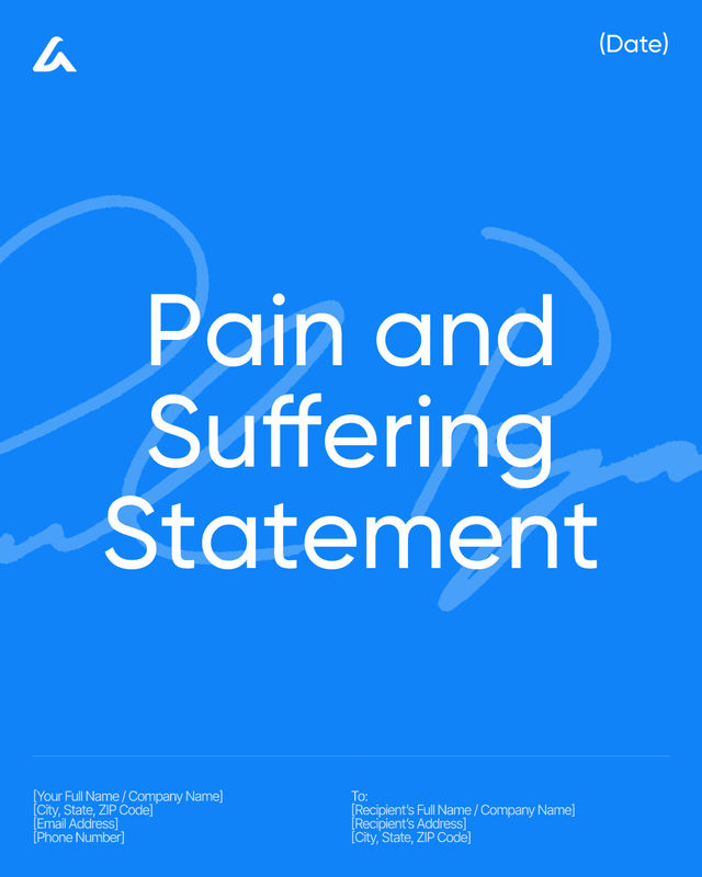 Pain and Suffering Statement Template: Injury Impact & Damages