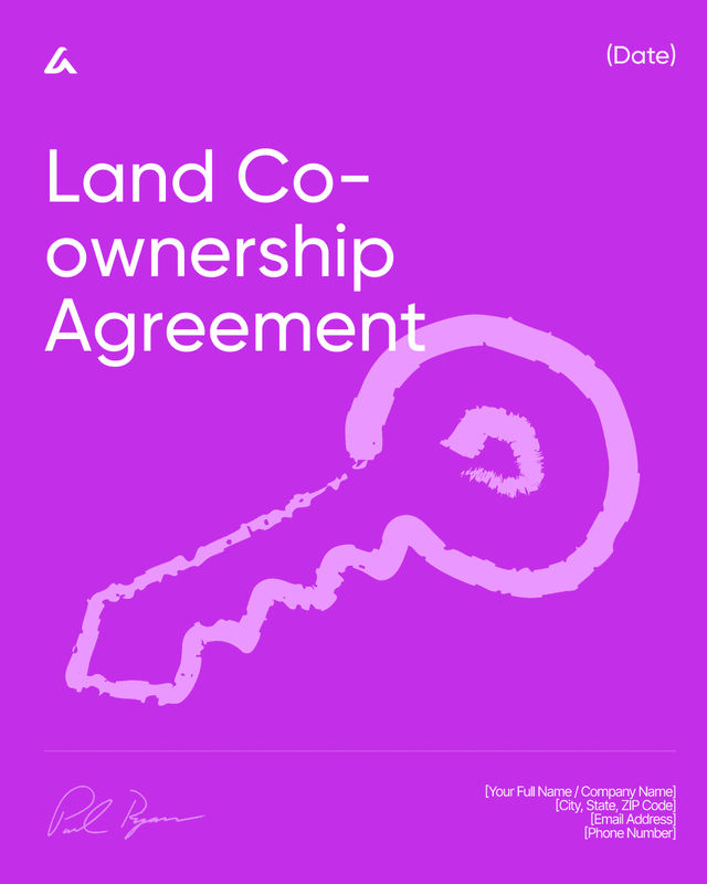 Land Co-Ownership Agreement Template: Shares and Costs Terms