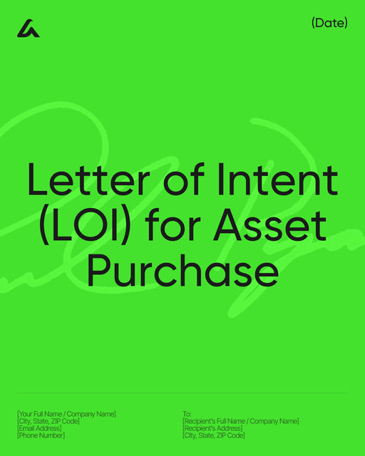 Letter of Intent (LOI) for Asset Purchase