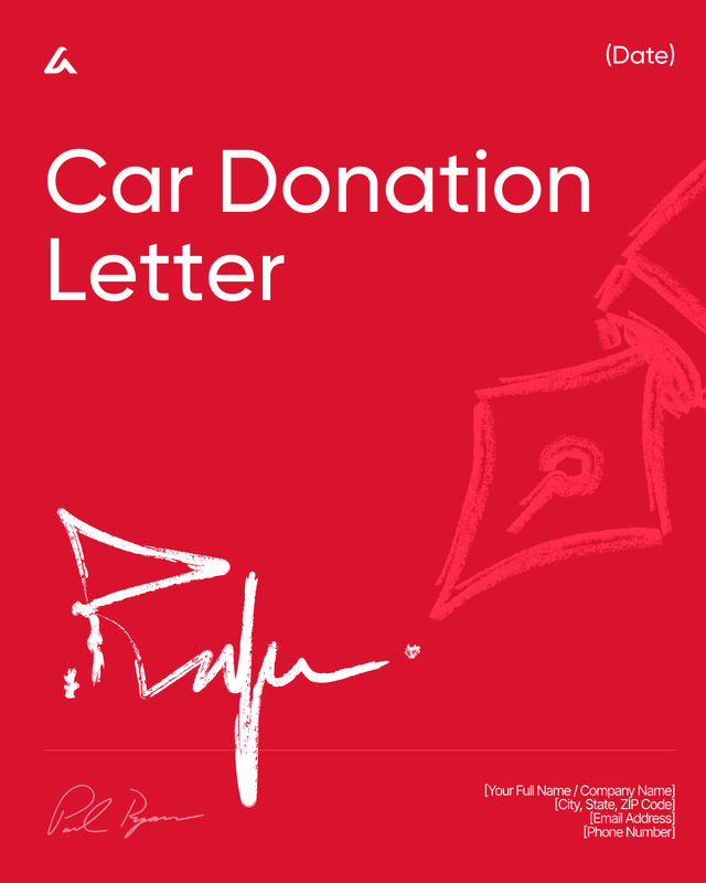 Car Donation Letter Template: Tax Receipt and Title Transfer