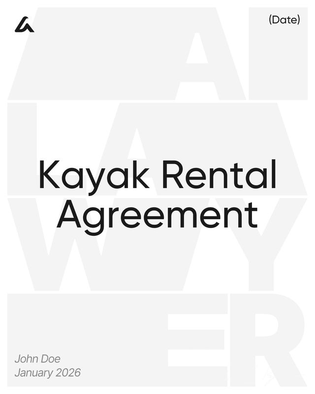 Kayak Rental Agreement Template