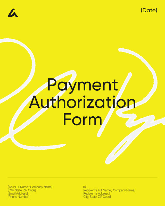 Payment Authorization Form Template: One-Time & Recurring