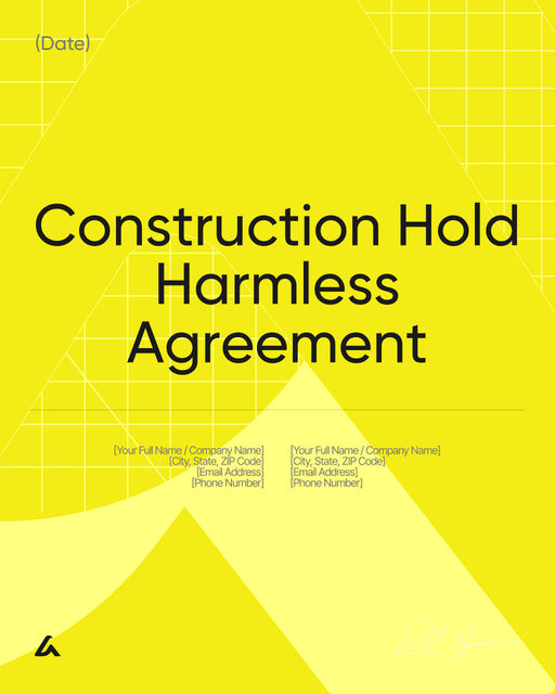 Construction Hold Harmless Agreement