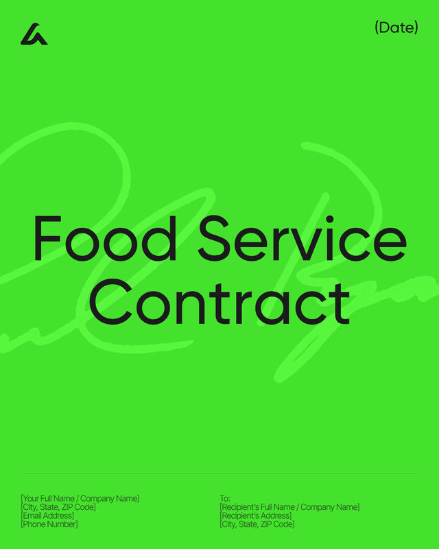 Food Service Contract Template: Services, Meals and Payment