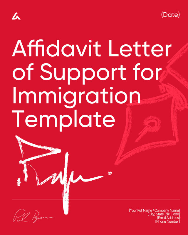 Affidavit Letter of Support for Immigration: Sample Template