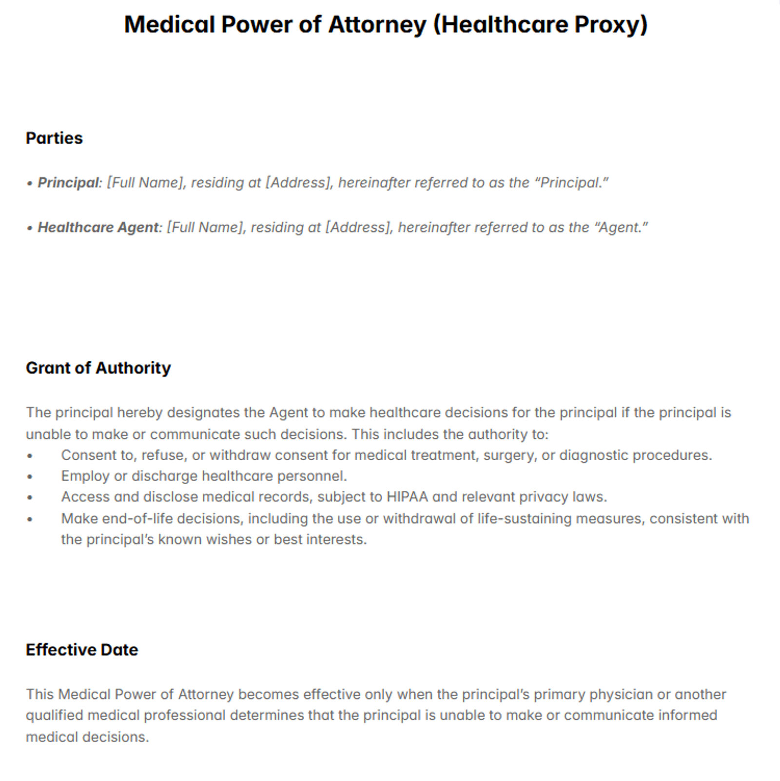 Medical Power of Attorney Templates - Why and When to Use