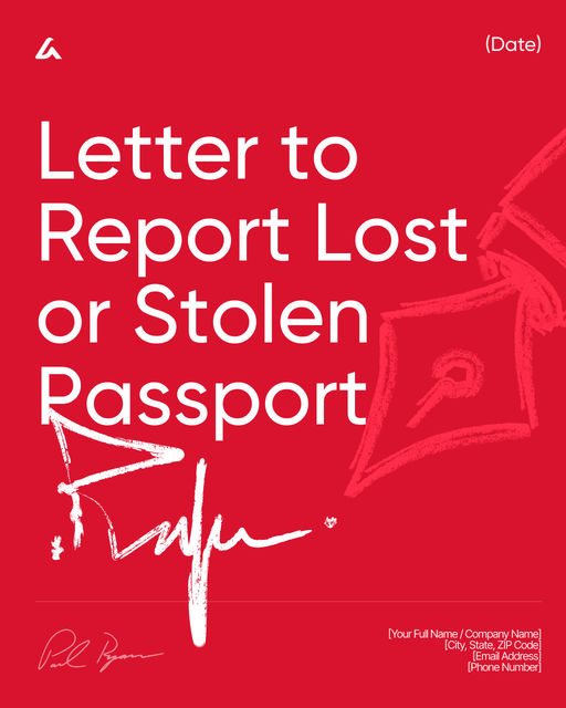 Letter to Report Lost or Stolen Passport