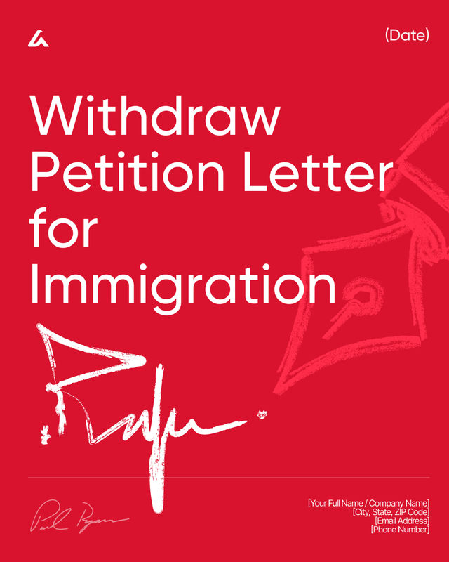Withdraw Petition Letter for Immigration Template: USCIS Notice